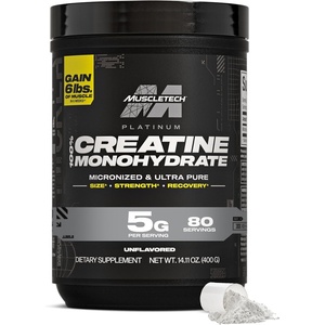 image:imageMuscleTech Creatine Monohydrate Powder Platinum Pure  Unflavored Micronized Creatine for Men amp Women  Workout Supplements for Performance Muscle Recovery amp Builder80 Servings Packaging May VaryUnflavored