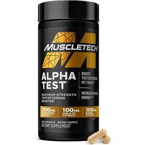 image:imageMuscleTech Testosterone Booster for Men AlphaTest  TBoost Mens Supplement with Tribulus Terrestris amp Boron  Daily Male Gym Workout Supplements for Muscle Growth Stamina amp Energy  120 Pills120 Count