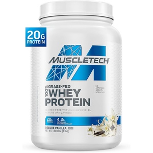 image:imageMuscletech GrassFed Whey Protein Powder Triple Chocolate 18LB  Whey Protein Smoothie amp Milk Shake Mix Supports Muscle Gain amp Recovery  20g of Whey Protein for Women amp Men  NonGMO GlutenFreeDeluxe Vanilla