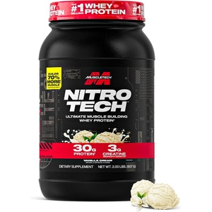 image:imageMuscletech Whey Protein Powder Vanilla Cream 4 Pound  NitroTech Ultimate Muscle Building Formula with Whey Protein Isolate  30g of Protein 3g of Creatine amp 68g of BCAA  Packaging May VaryVanilla