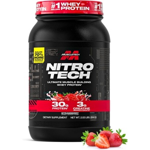 image:imageMuscletech Whey Protein Powder Vanilla Cream 4 Pound  NitroTech Ultimate Muscle Building Formula with Whey Protein Isolate  30g of Protein 3g of Creatine amp 68g of BCAA  Packaging May VaryStrawberry