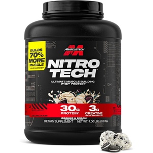 image:imageMuscletech Whey Protein Powder Vanilla Cream 4 Pound  NitroTech Ultimate Muscle Building Formula with Whey Protein Isolate  30g of Protein 3g of Creatine amp 68g of BCAA  Packaging May VaryCookies  Cream