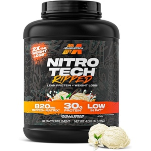 image:imageMuscletech Whey Protein Powder Vanilla Cream 4LB  NitroTech Ripped Whey Protein Isolate amp Peptides Smoothie Mix for Lean Muscle amp Fast Recovery  30g of Whey Protein for Women amp MenVanilla